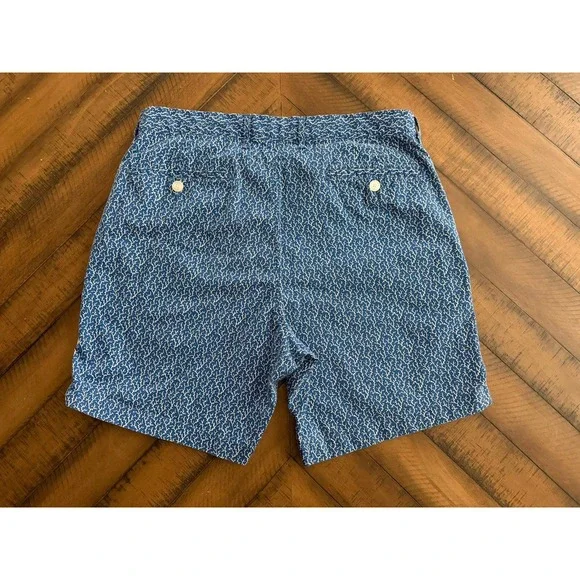 Michael Kors Men's Size 32 Blue Sea Coral Print Shorts Nautical Vacation Cruise - Picture 3 of 6